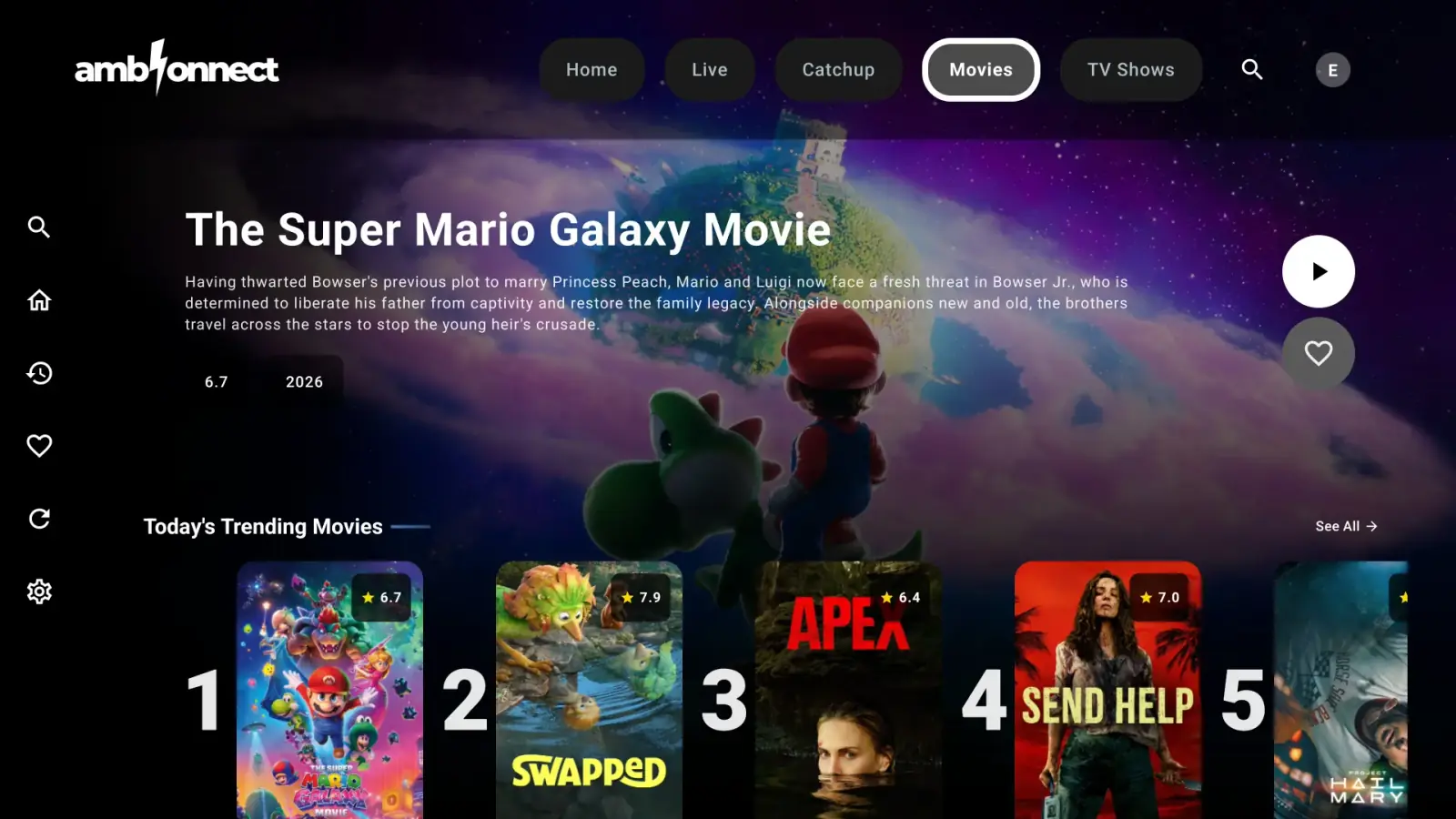 AmbKonnect TV interface preview